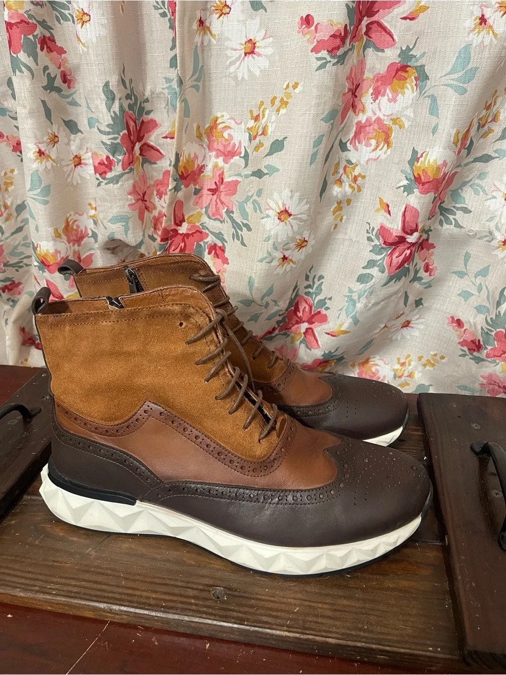 Vinci Two-Tone Brown Wingtip Hybrid Sneaker Boots – Size 44 (US Men's 11)